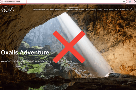 Giả mạo website bán tour thám hiểm Sơn Đoòng giá hàng nghìn USD