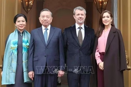 Nhà Vua Đan Mạch và Hoàng hậu chủ trì Lễ tiễn Tổng Bí thư, Chủ tịch nước Tô Lâm và Phu nhân