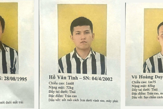 Công an truy bắt 3 phạm nhân trốn trại, công bố đặc điểm nhận dạng